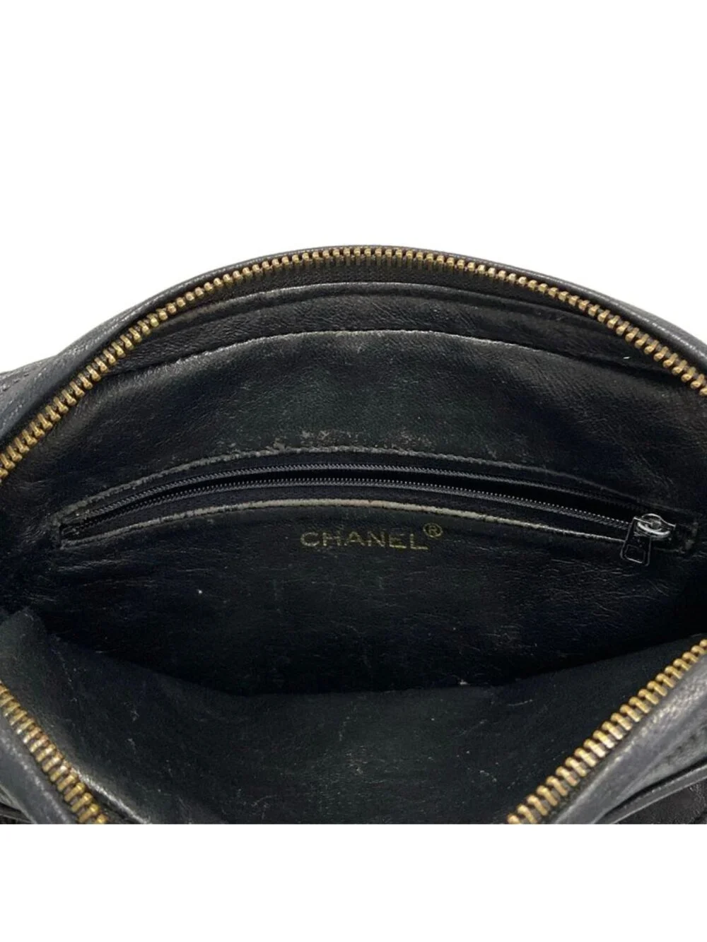 Chanel Shoulder Bag Quilted Black Tassel Gold Lambskin